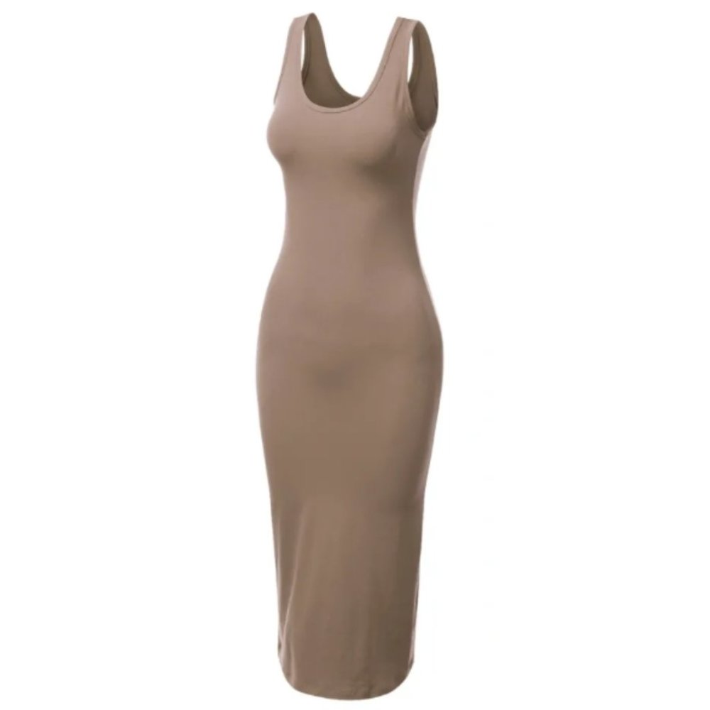 NWT Brown Scoop Neck Midi Tank Kennedy Dress
